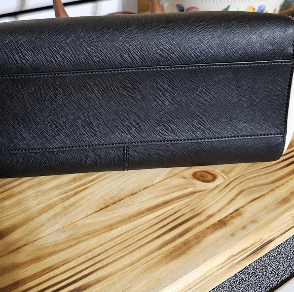 Calvin Klein Black and White Satchel with Gold Hardware - Picture 9 of 10